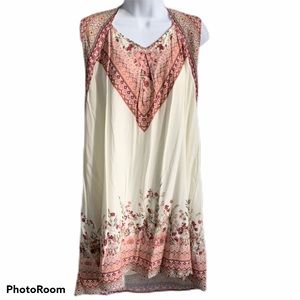 Xhilaration Ivory Floral Dress XXL
